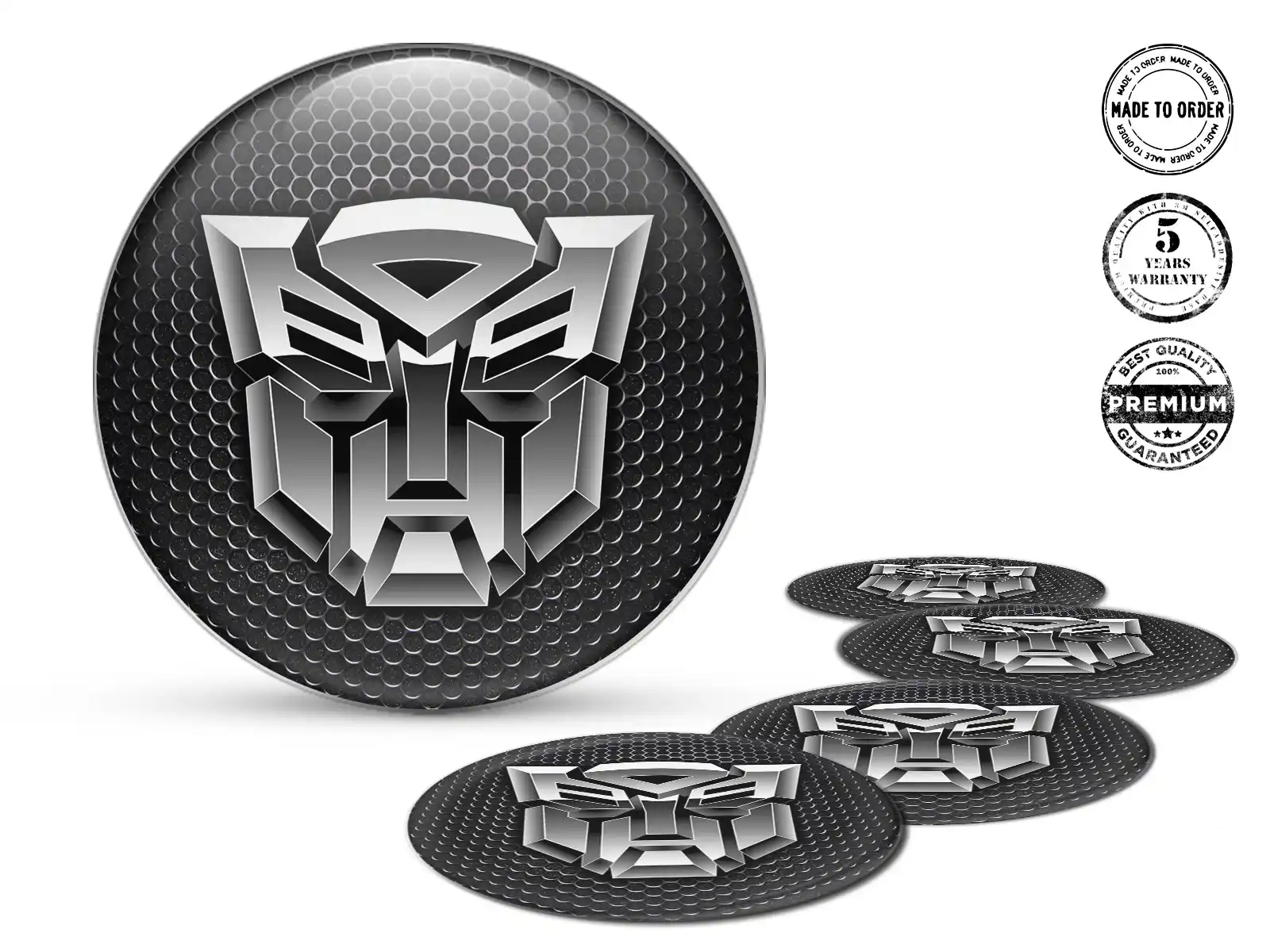 Custom domed decals Sleek Finish Domed Badge